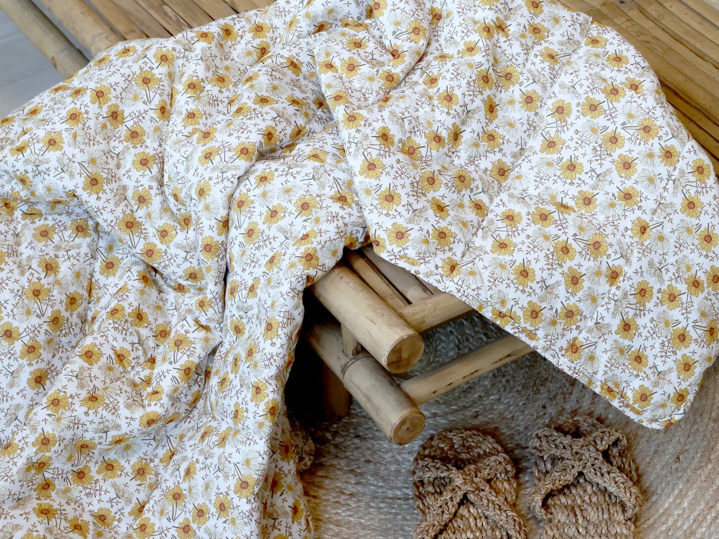 Vintage Quilt mit Magaritenprint