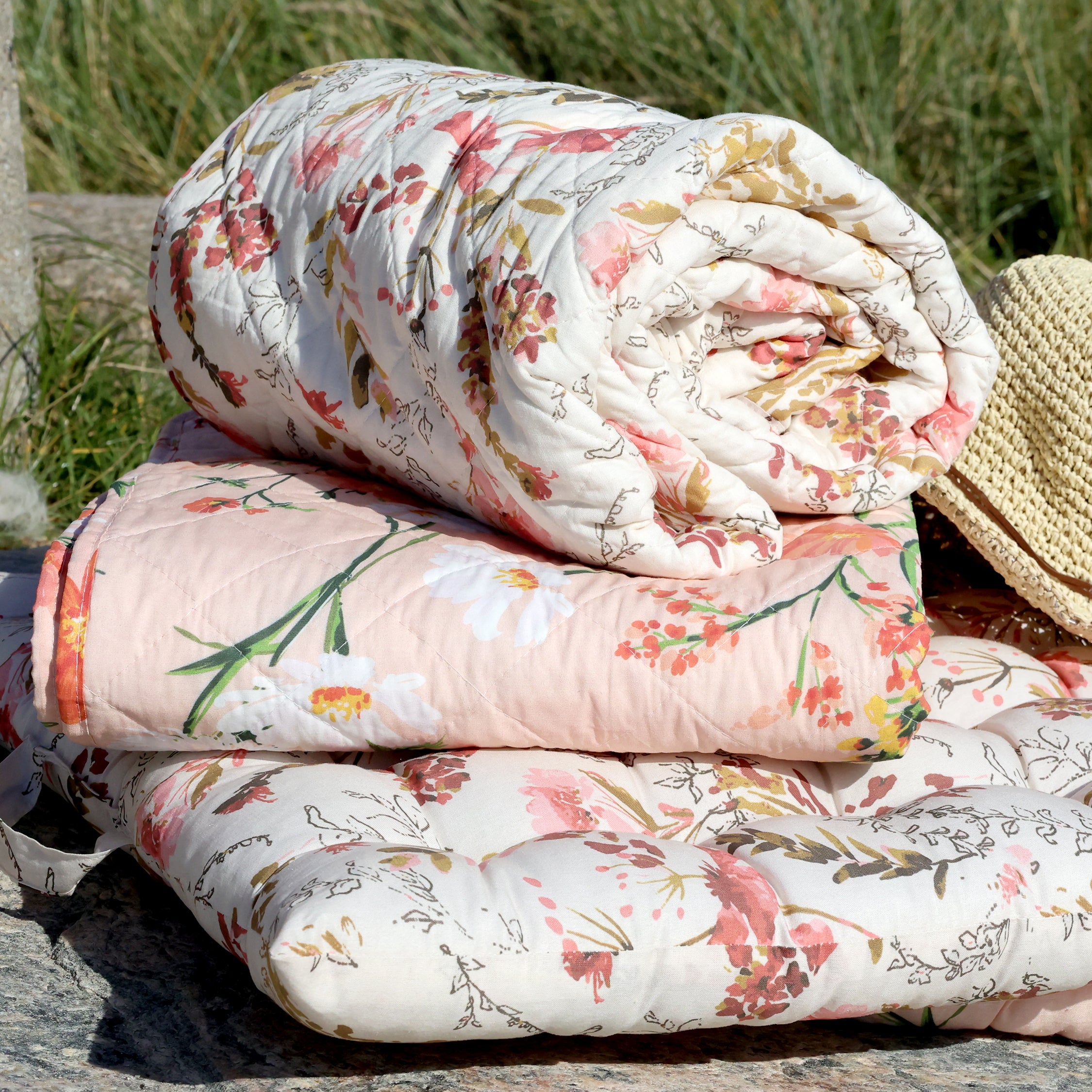 Aix Quilt mit Blumenmuster