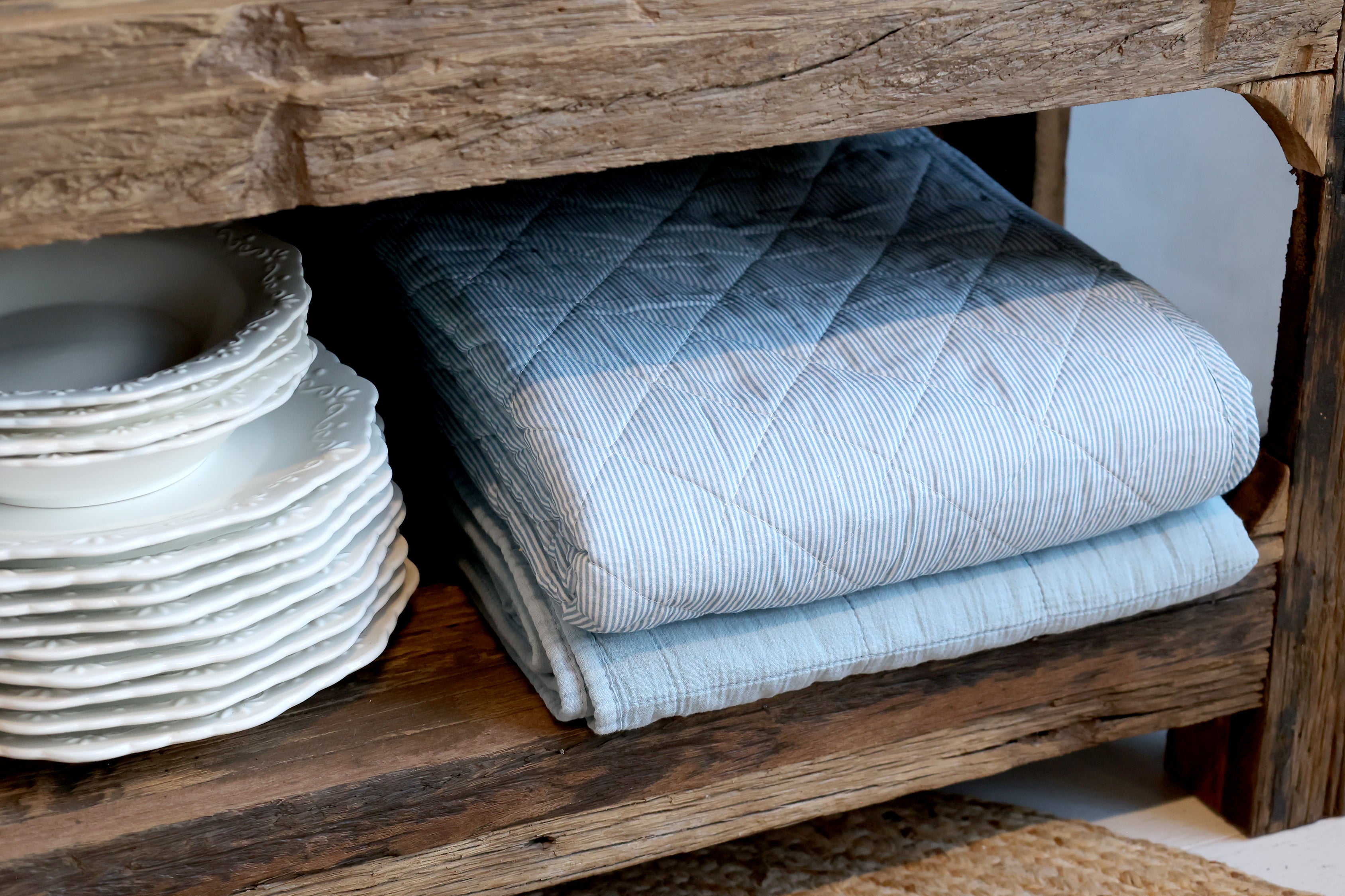 Aix Quilt Maritim mit Streifenmuster