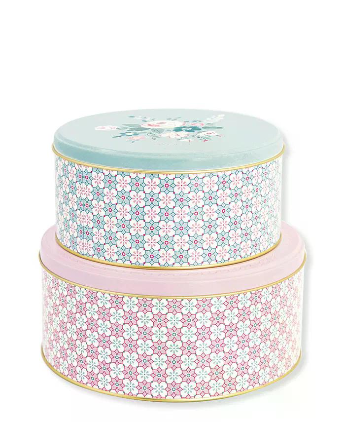 GreenGate Runde Boxen Gwen in Hellrosa/Mint 2er Set