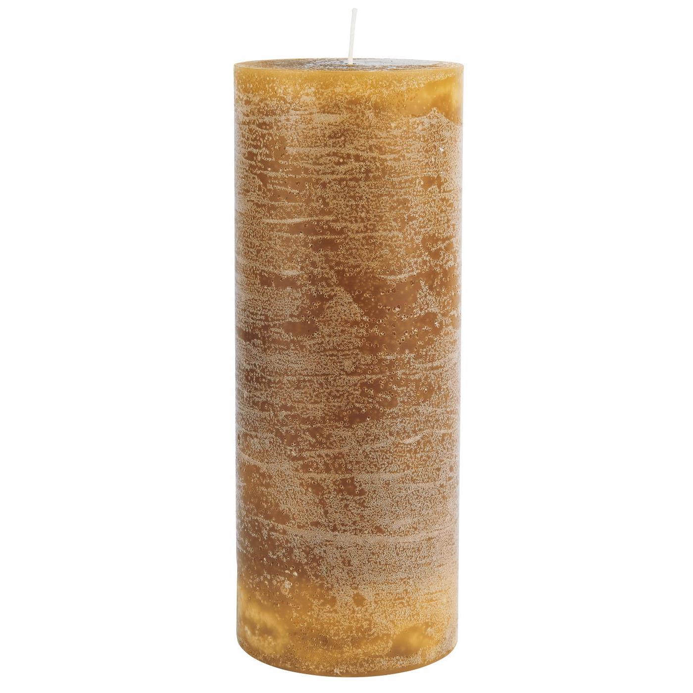 Rustikale Kerze, mustard