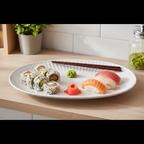 GreenGate Plätzchenteller Alice Weiß 14,5 cm mit Sushi angerichtet – kleiner Porzellanteller im skandinavischen Landhausstil
