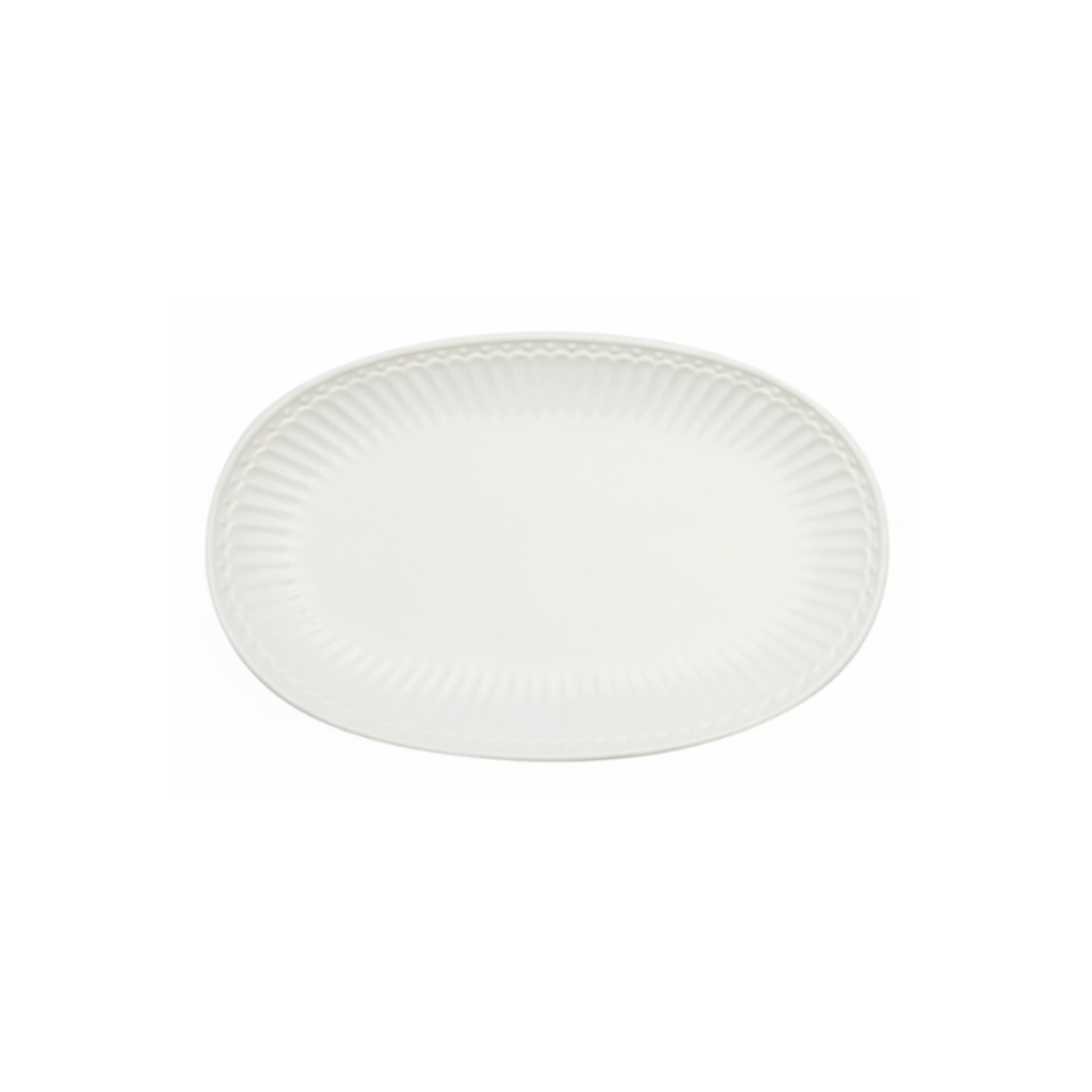 GreenGate Plätzchenteller Alice Weiß 14,5 cm – kleiner runder Porzellanteller mit Rillenrand