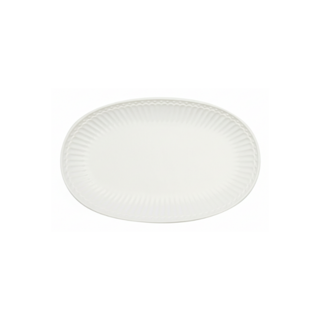 GreenGate Plätzchenteller Alice Weiß 14,5 cm – kleiner runder Porzellanteller mit Rillenrand