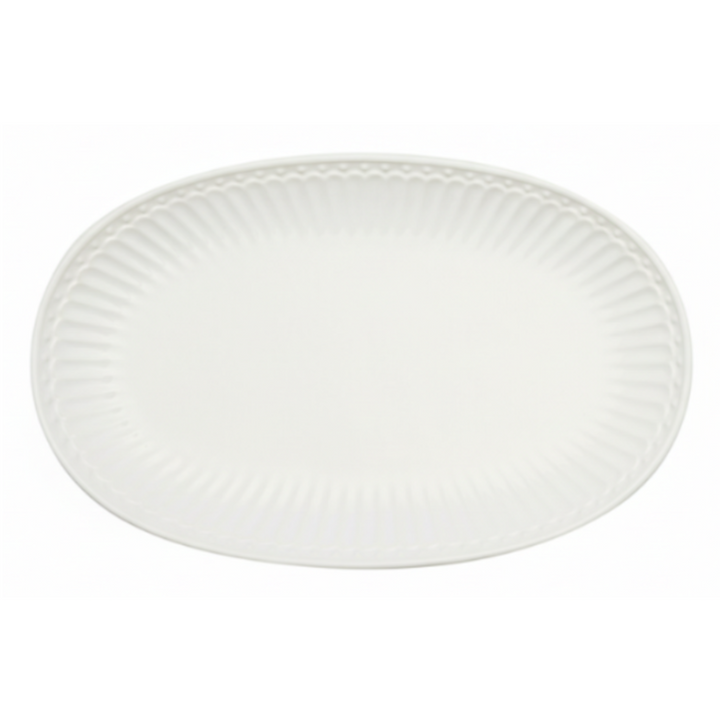 GreenGate Plätzchenteller Alice Weiß 14,5 cm – kleiner runder Porzellanteller mit Rillenrand