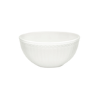 GreenGate Müslischale Alice Weiß 0,45 l aus Porzellan mit charakteristischem Reliefrand