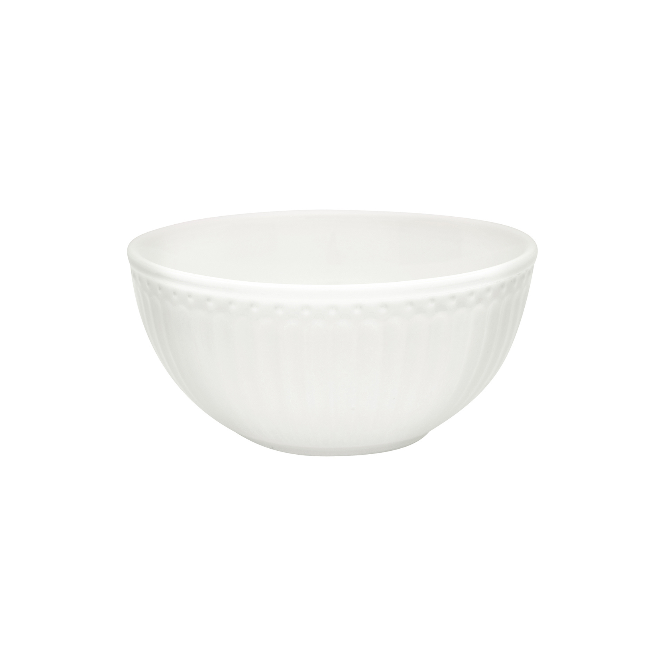 GreenGate Müslischale Alice Weiß 0,45 l aus Porzellan mit charakteristischem Reliefrand