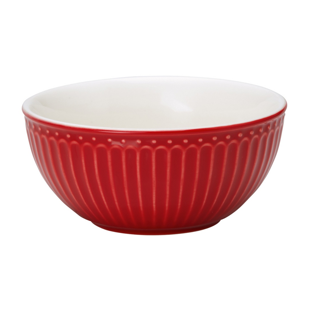 GreenGate Alice Müslischale Rot aus Porzellan 14 cm Freisteller
