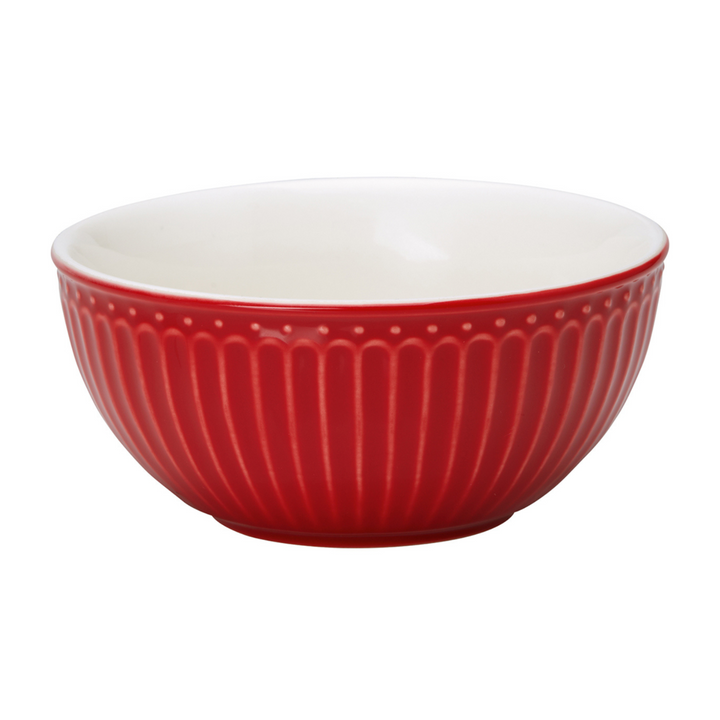 GreenGate Alice Müslischale Rot aus Porzellan 14 cm Freisteller