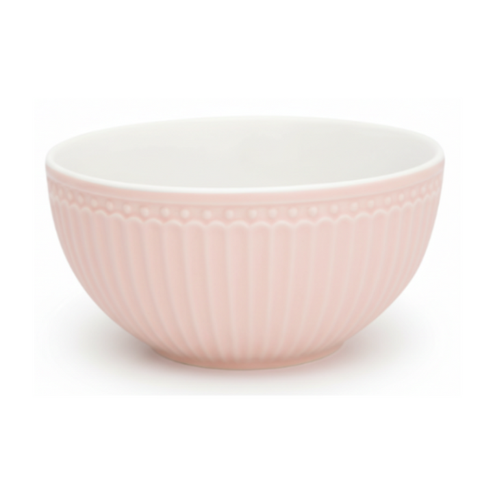 GreenGate Müslischale Alice Rosa 0,45 l aus Porzellan mit Reliefrand