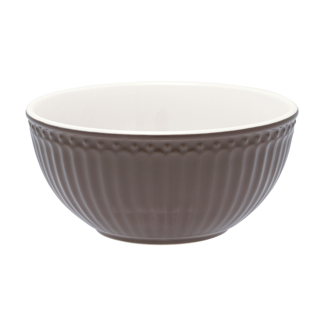 GreenGate Alice Müslischale Schokolade aus Porzellan 14 cm Freisteller