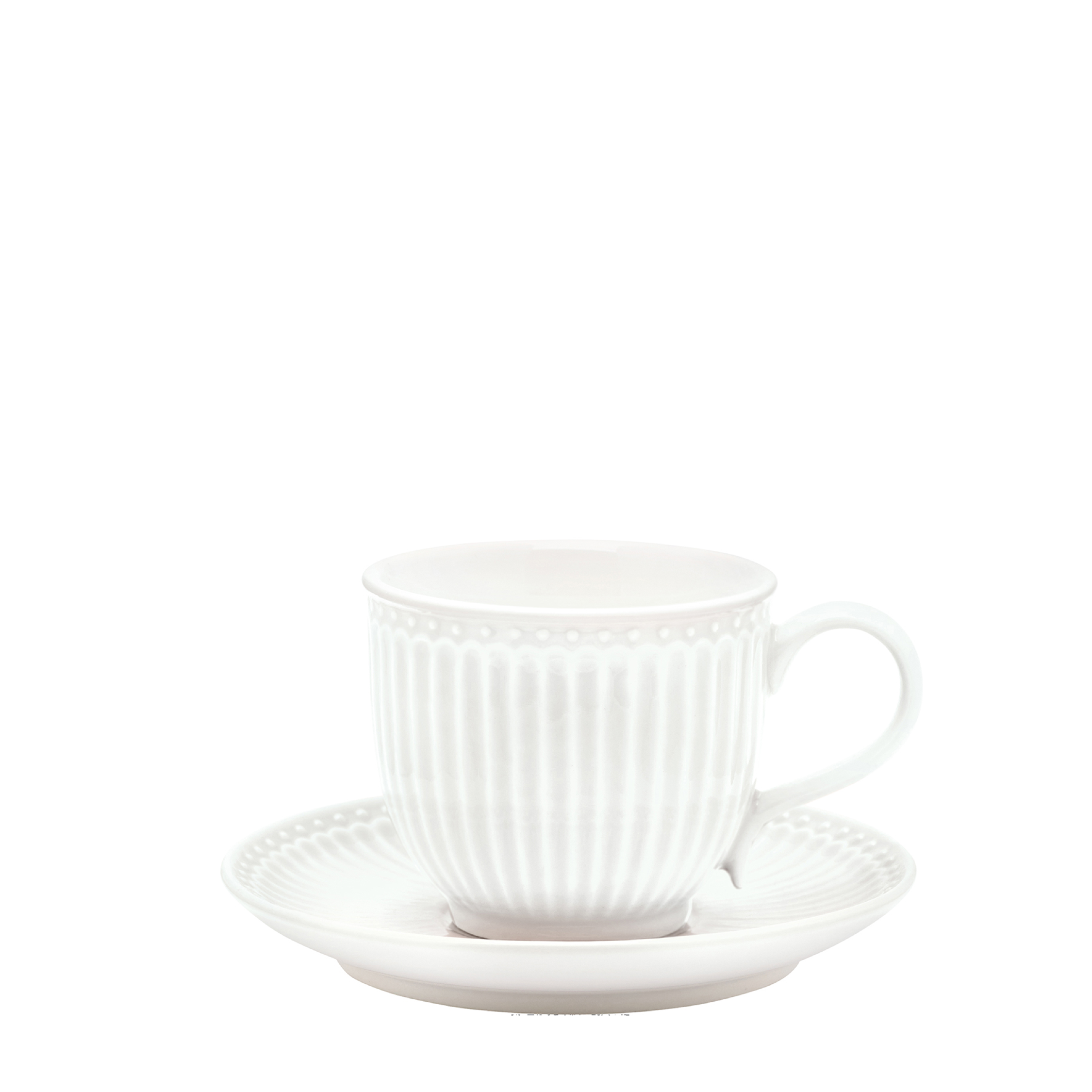 GreenGate Tasse mit Untertasse Alice Weiß