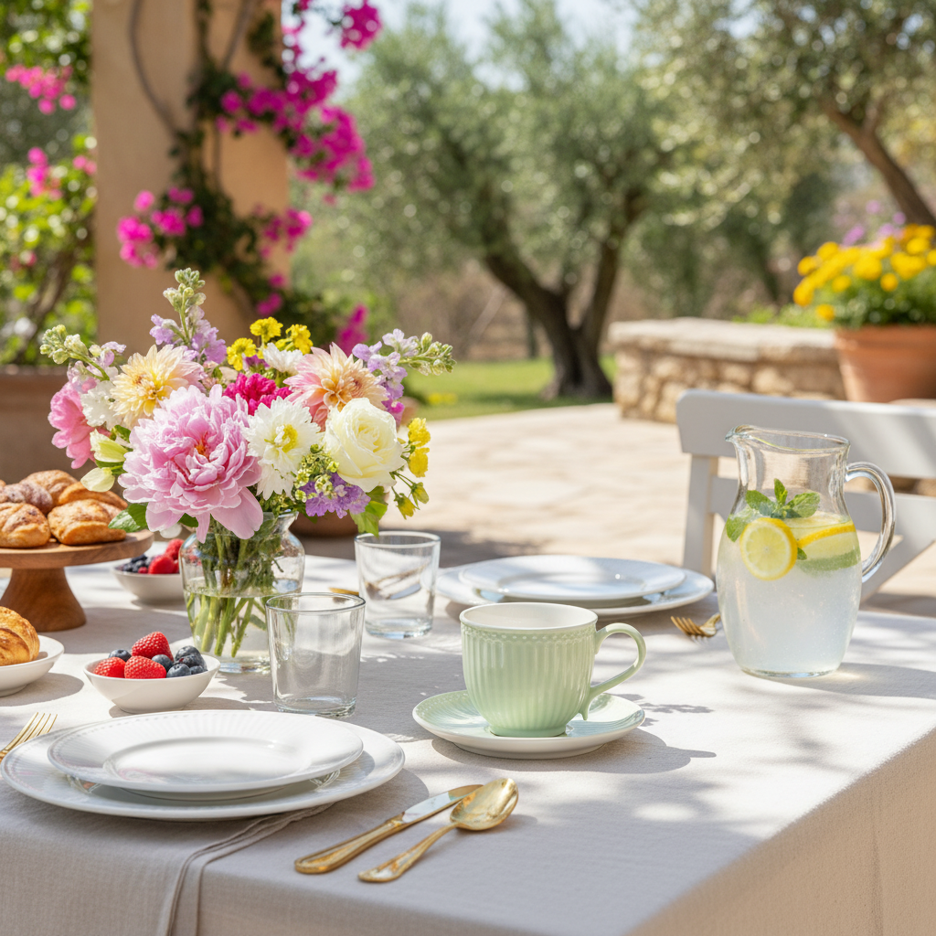 GreenGate Tasse und Untertasse Alice Hellgrün