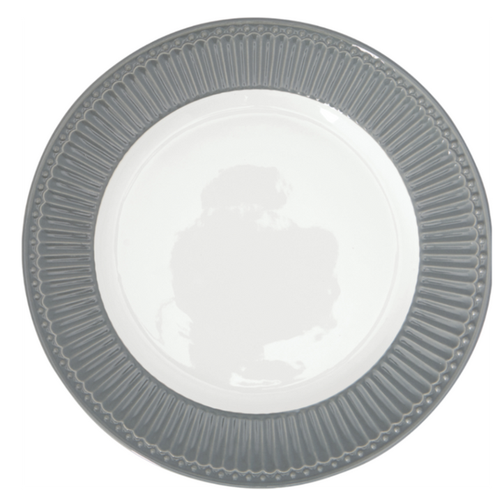 GreenGate Speiseteller Alice Steingrau 26,5 cm aus Porzellan