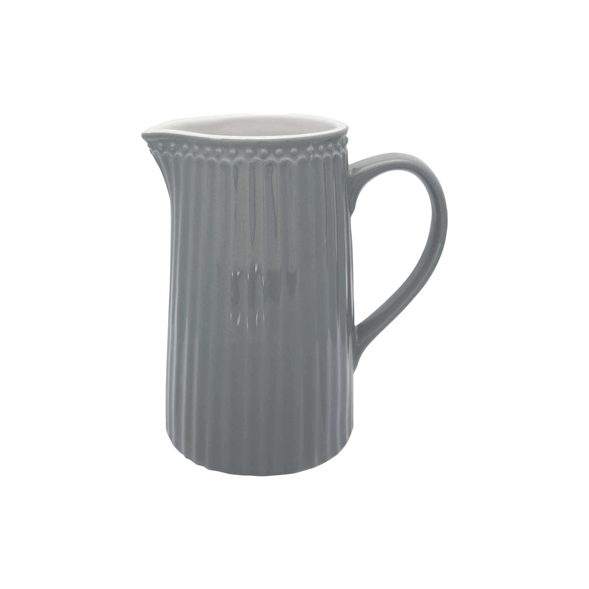 GreenGate Kanne Alice Steingrau 1 Liter aus Porzellan freigestellt