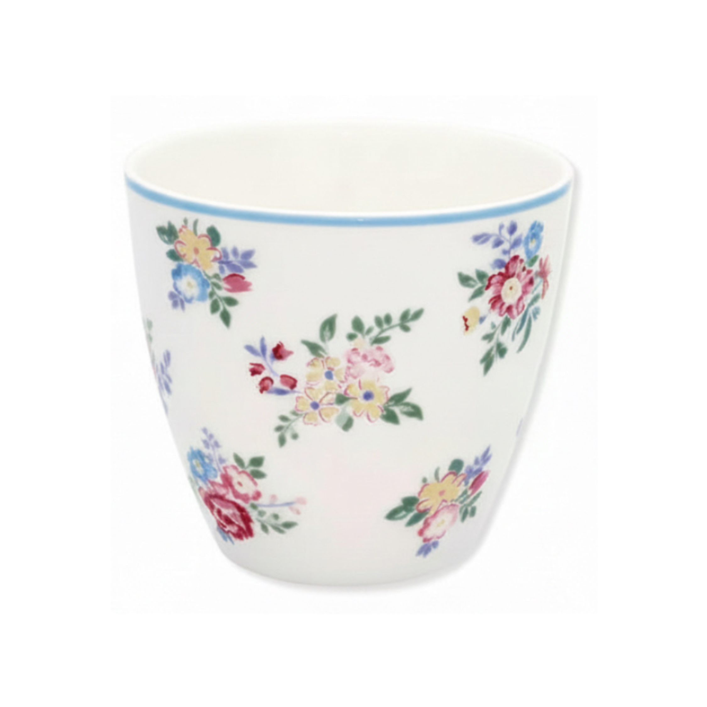 GreenGate Latte Becher Elena Petit Weiß aus Porzellan mit buntem Blumenmuster