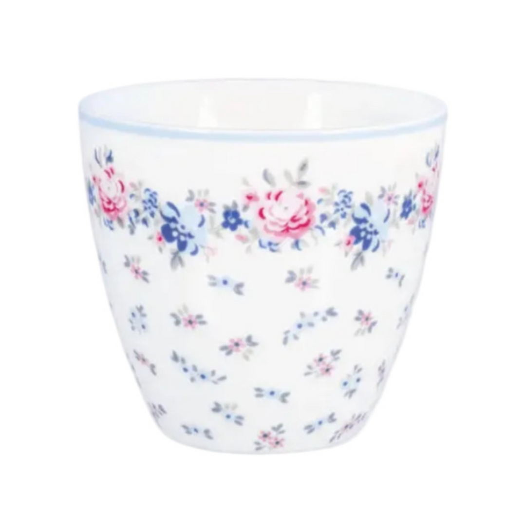 GreenGate Latte Tasse Laura Petit Weiß aus Porzellan mit floralem Muster