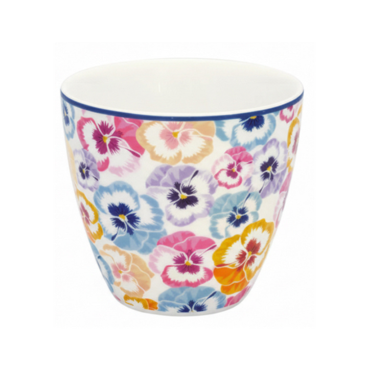 GreenGate Latte Becher Anine Lavendel Geblümt aus Porzellan mit floralem Muster