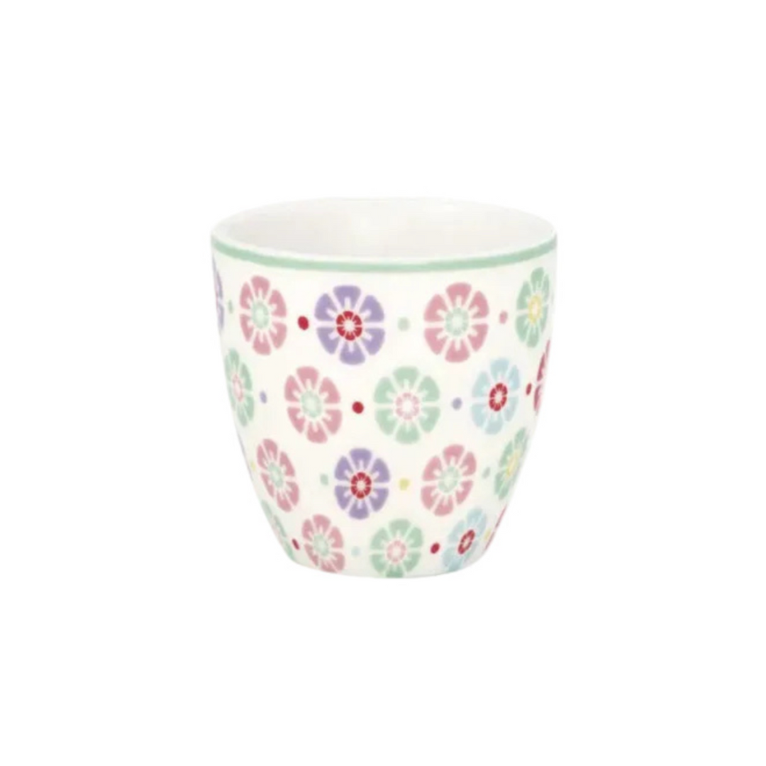GreenGate Mini Latte Becher Rike Weiß Geblümt aus Porzellan