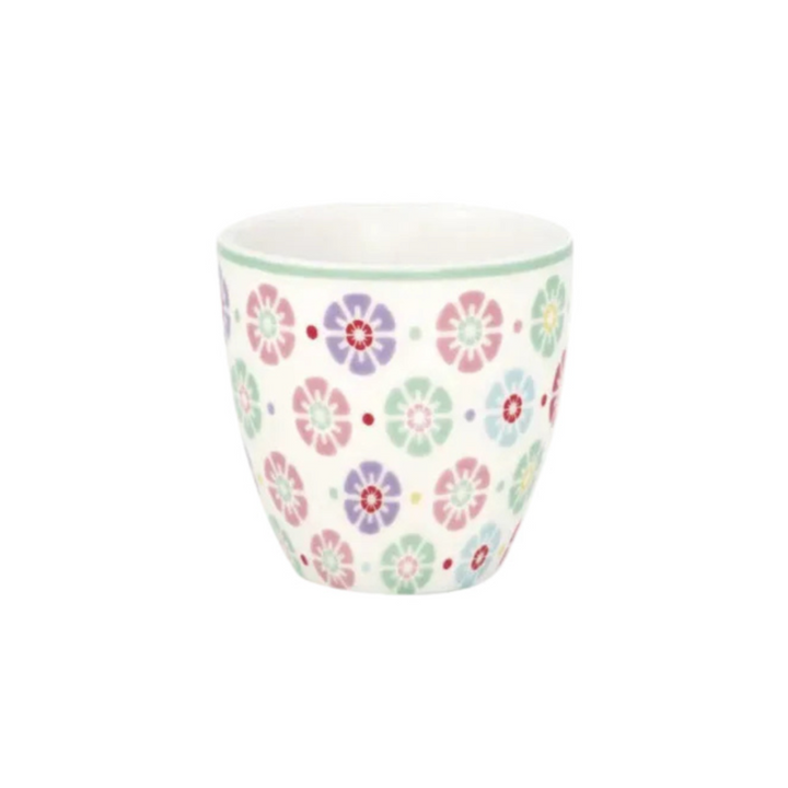 GreenGate Mini Latte Becher Rike Weiß Geblümt aus Porzellan