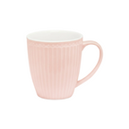 GreenGate Henkeltasse Alice Rosa aus Porzellan 0,35 l mit Rillenstruktur spülmaschinenfest