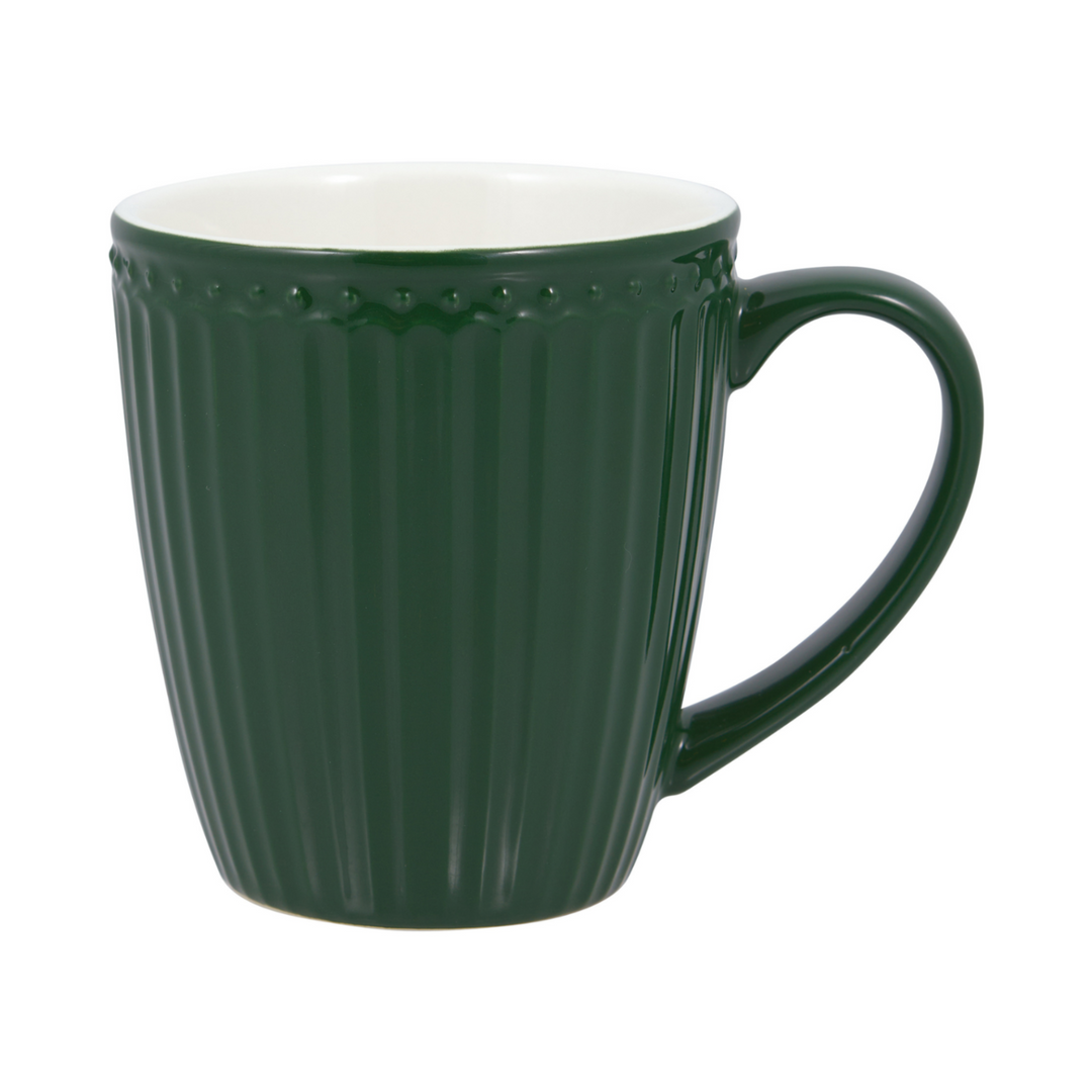 GreenGate Alice Henkeltasse in Kiefergrün aus Porzellan