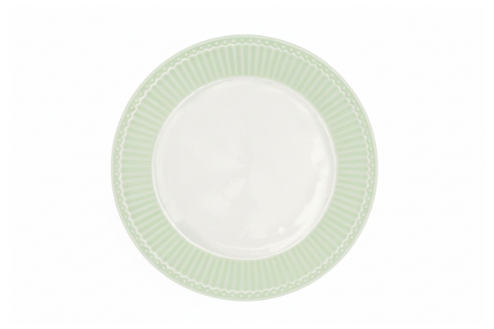 GreenGate Frühstücksteller Alice Hellgrün 23 cm mit Rillenrand aus Porzellan