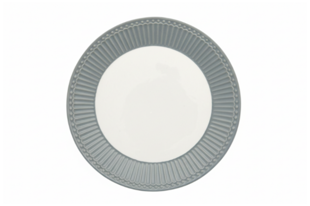 GreenGate Frühstücksteller Alice Steingrau 23 cm aus Porzellan