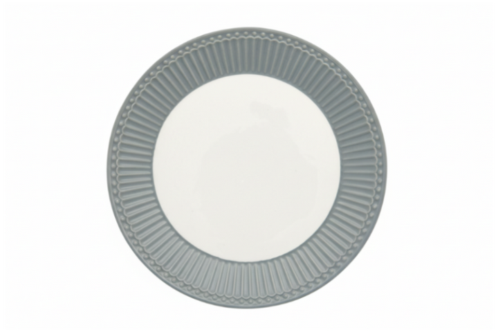 GreenGate Frühstücksteller Alice Steingrau 23 cm aus Porzellan