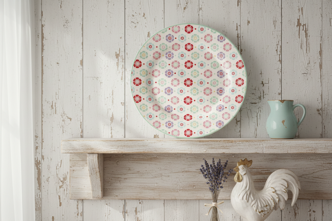 GreenGate Frühstücksteller Rike Weiß geblümt 20,2 cm – floraler Porzellanteller im skandinavischen Landhausstil dekorativ inszeniert