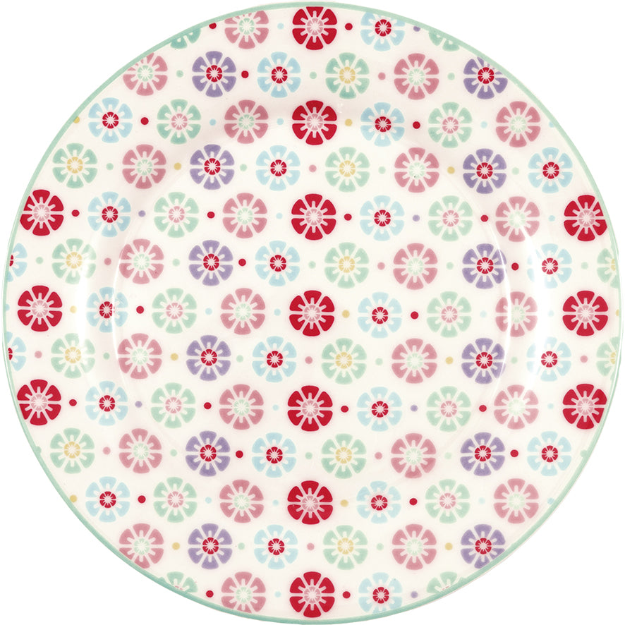 Greengate Frühstücksteller Rike Weiß/Geblümt