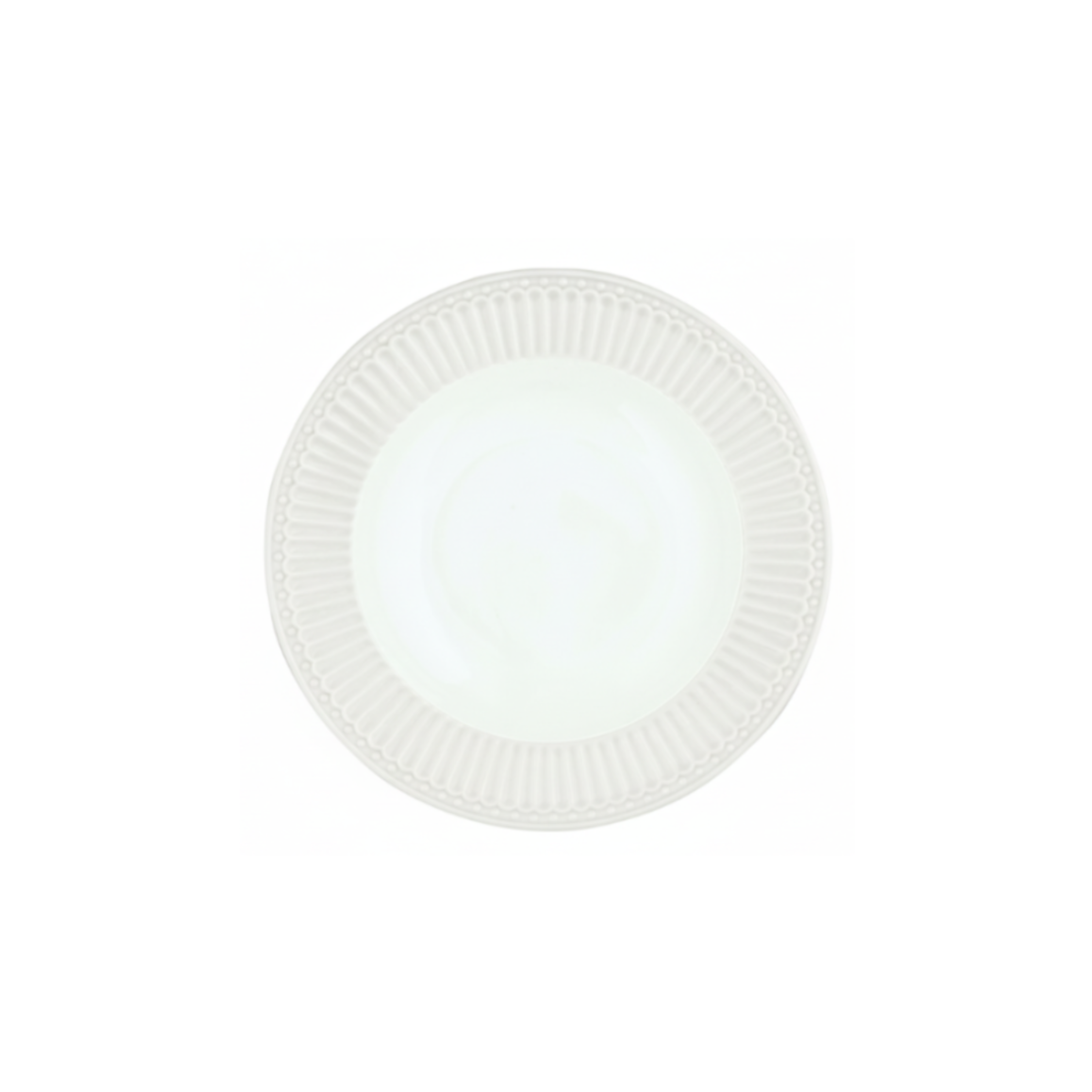GreenGate Dessertteller Alice Weiß 17,5 cm aus Porzellan mit typischer Rillenstruktur
