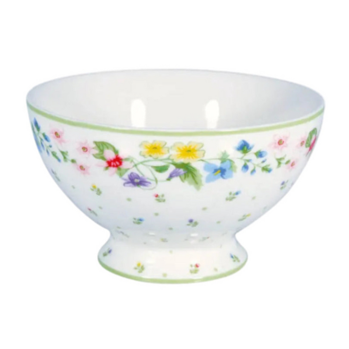 GreenGate Suppenschale Karolina Weiß mit floralem Muster Ø 15 cm