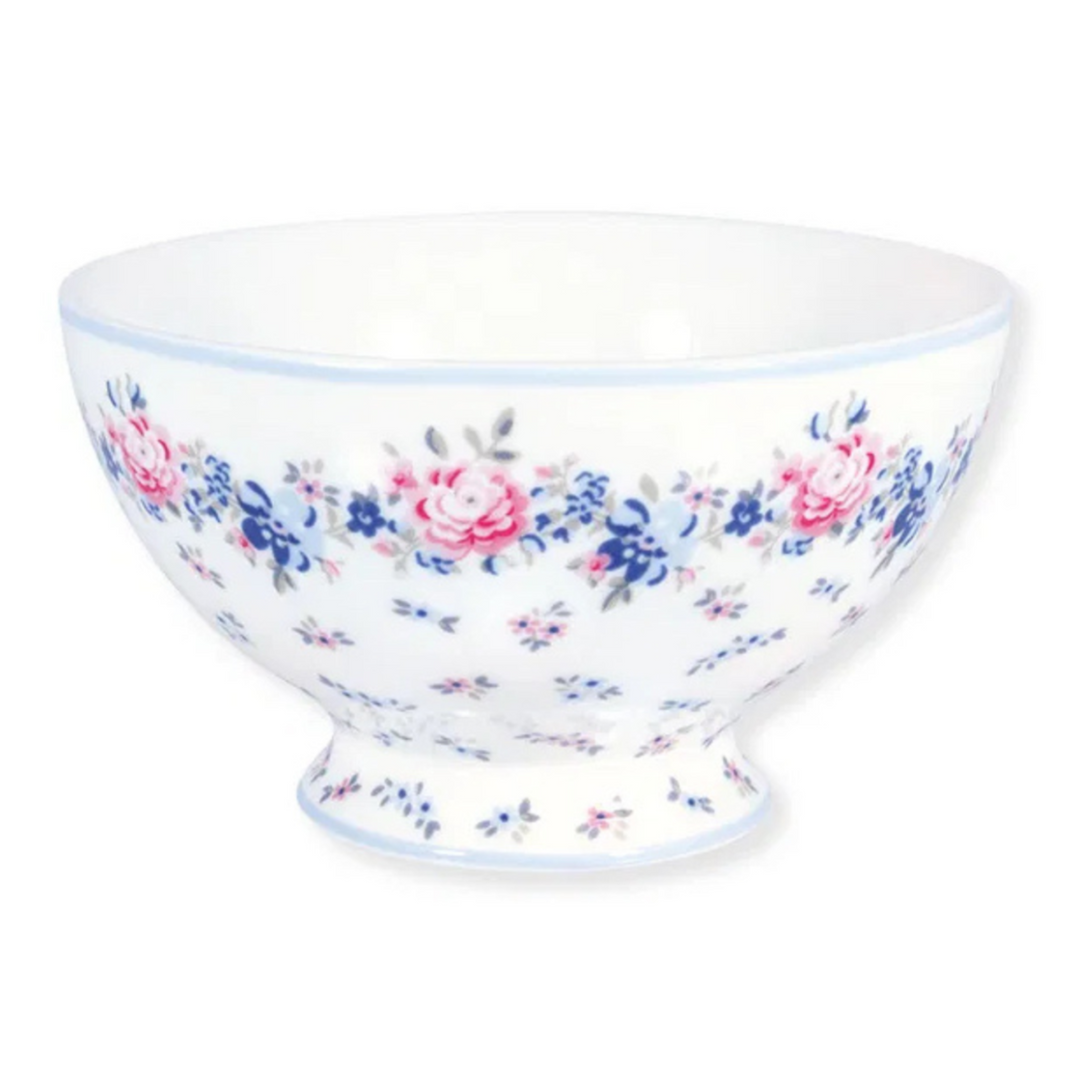GreenGate Suppenschale Laura Petit Weiß mit feinem Rosendekor Ø 15 cm