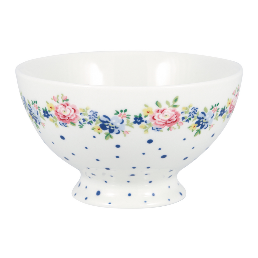 GreenGate Suppenschale Laura Weiß mit floralem Rosendekor Ø 15 cm