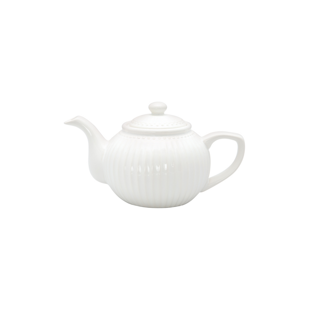 GreenGate Teekanne Alice Weiß 1 Liter aus Porzellan freigestellt