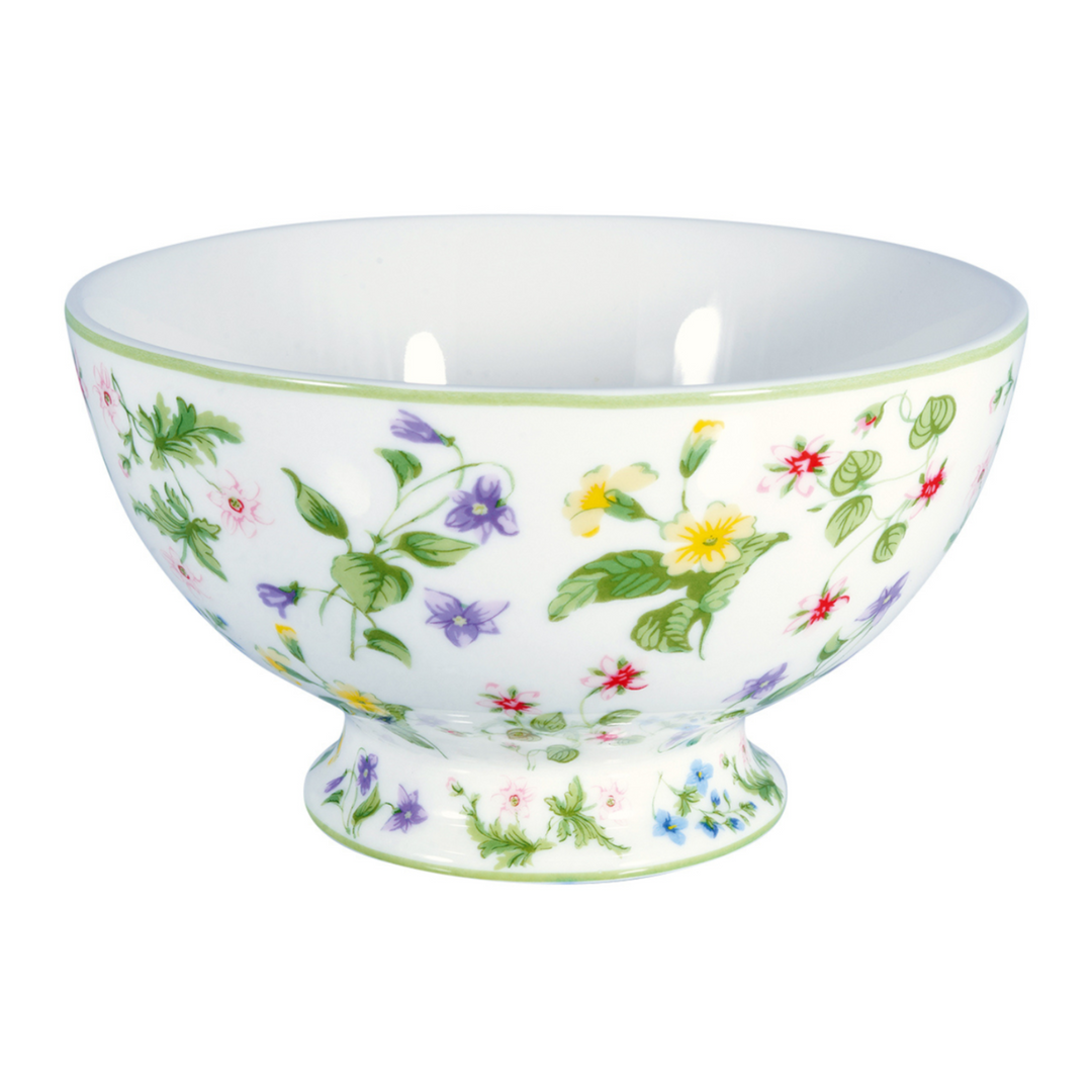 GreenGate Salatschüssel Karolina weiß mit buntem Blumenmuster Ø 19 cm