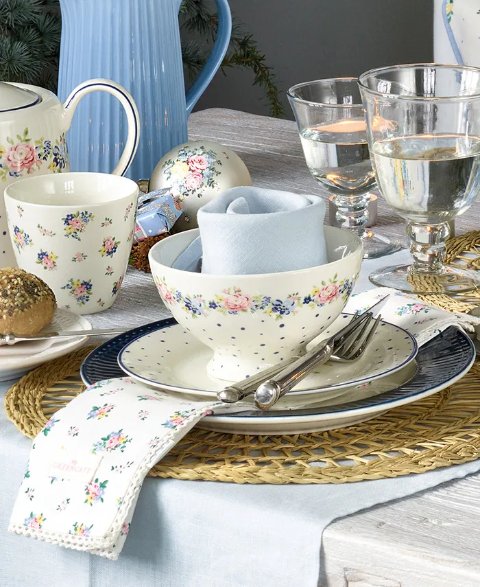 GreenGate Suppen Schale Laura Weiß