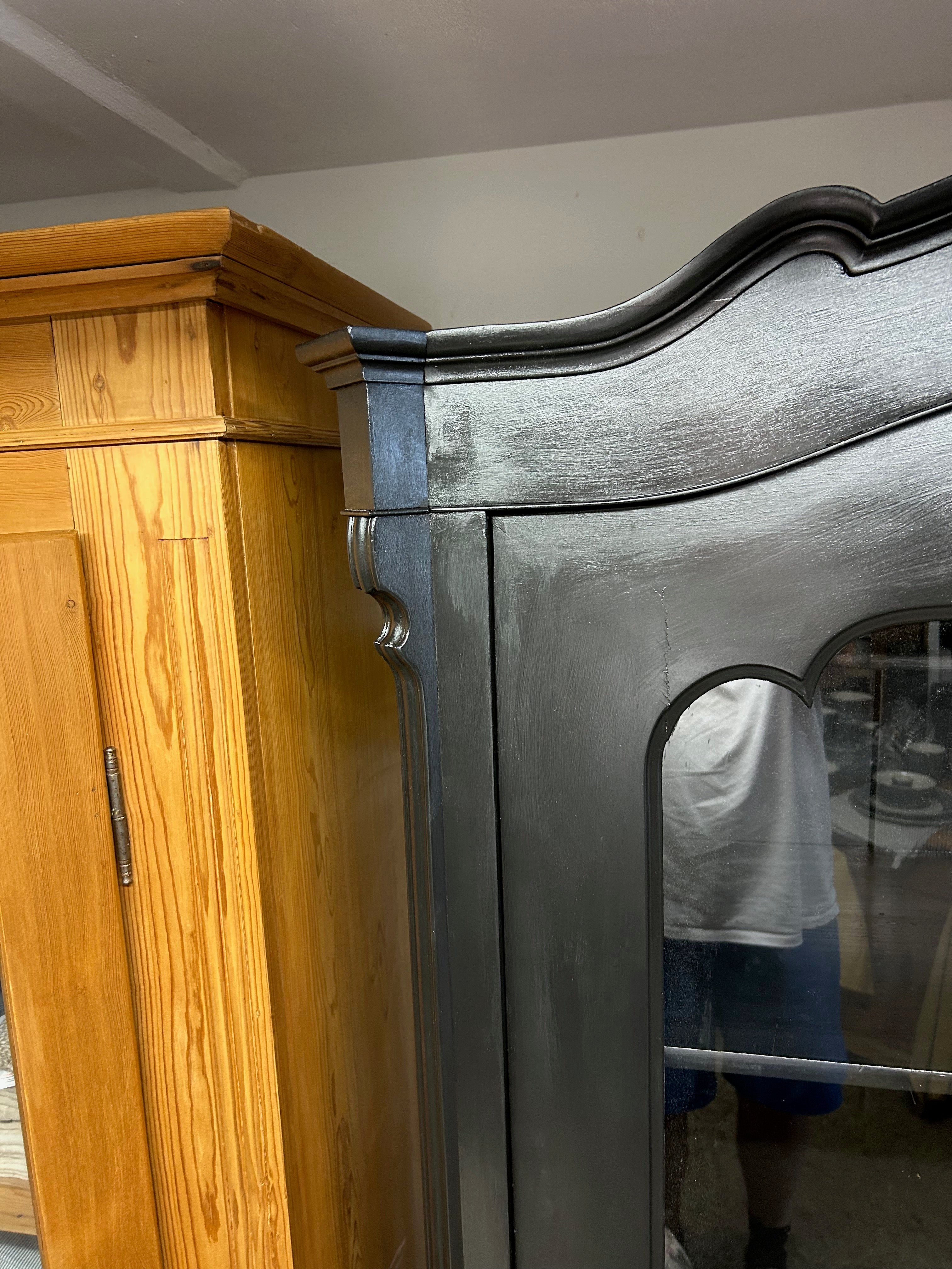 Antike Vitrine Louis Philippe, Shabby Chic