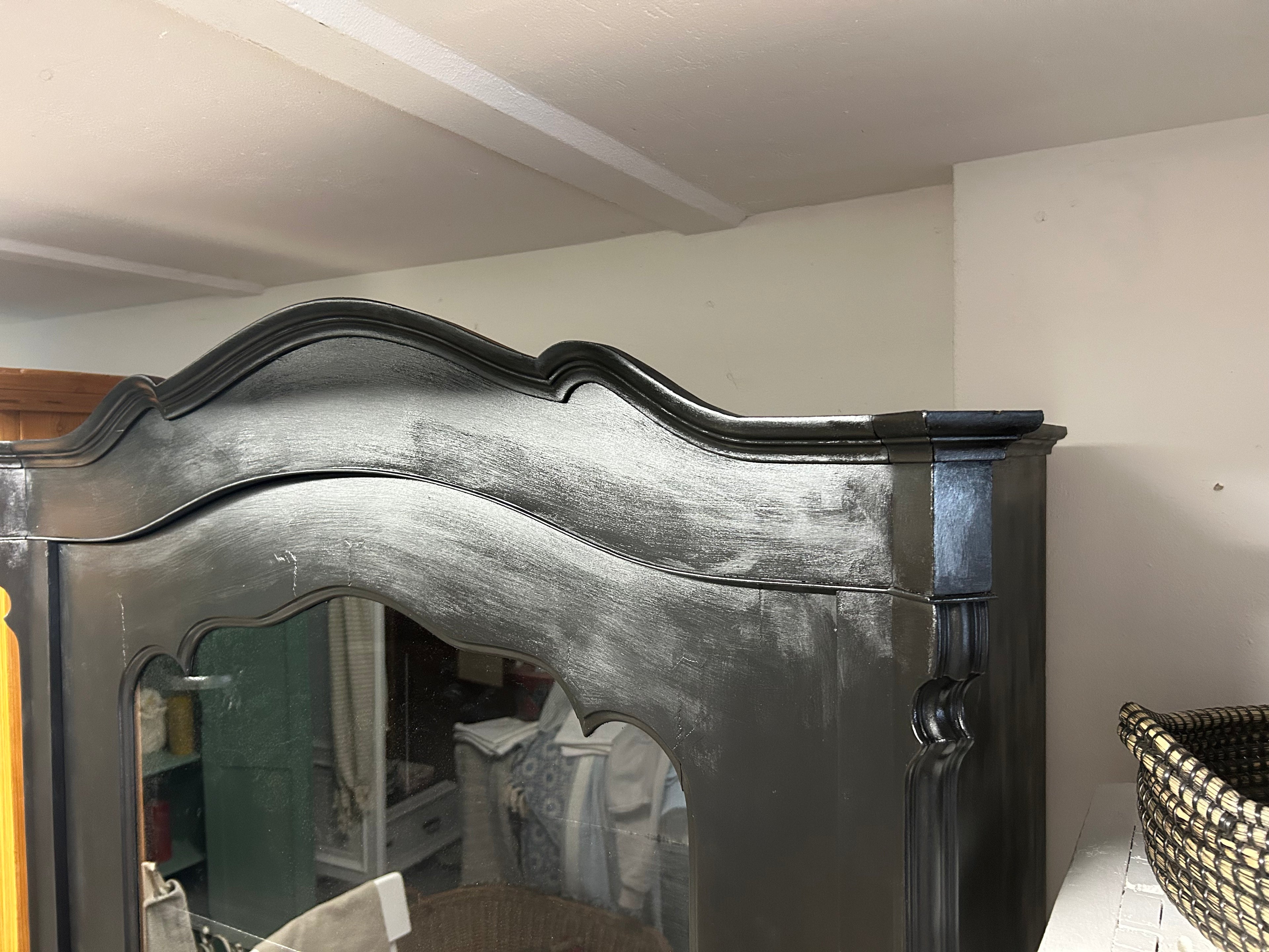 Antike Vitrine Louis Philippe, Shabby Chic