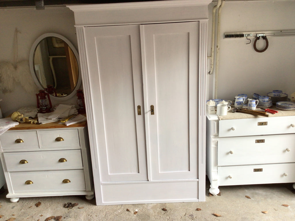 Antiker Garderobenschrank, Gründerzeit, Weichholz