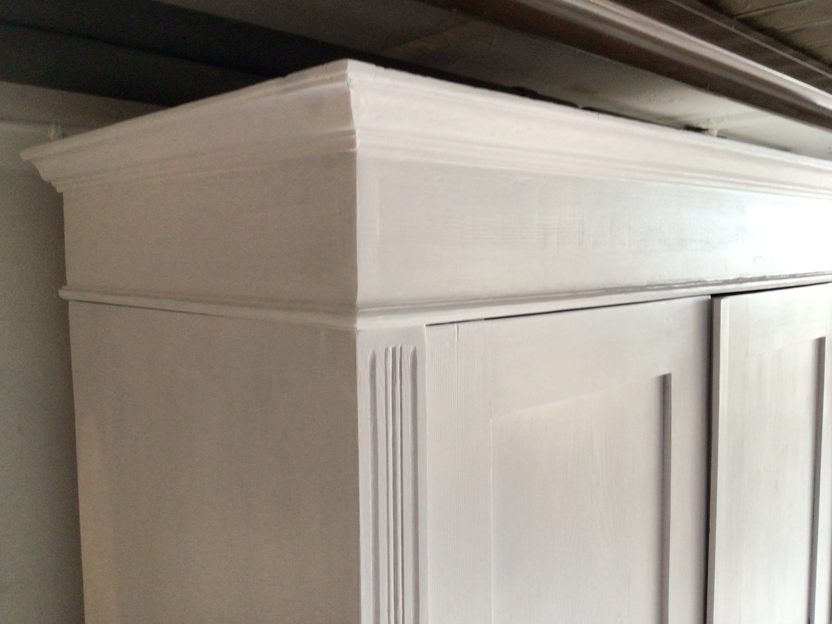 Antiker Garderobenschrank, Gründerzeit, Weichholz