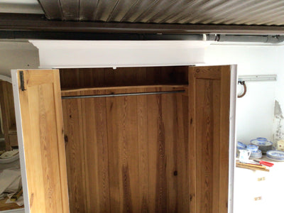 Antiker Garderobenschrank, Gründerzeit, Weichholz