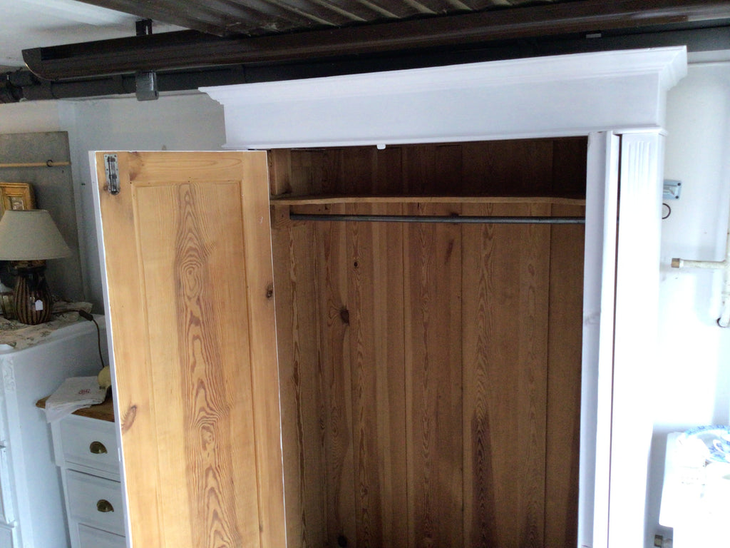 Antiker Garderobenschrank, Gründerzeit, Weichholz