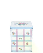 GreenGate Vorratsdose Gaby Weiß mit Karomuster und Blumenmotiv aus Zinn