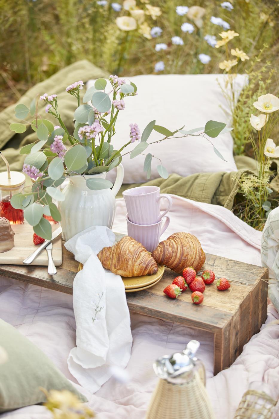 Tasse mit Rillen Mynte English Rose