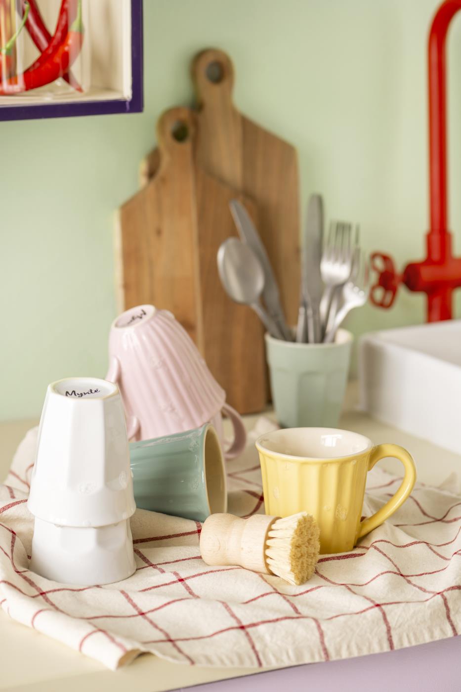 Ib Laursen Tasse mit Rillen Mynte Lemonade