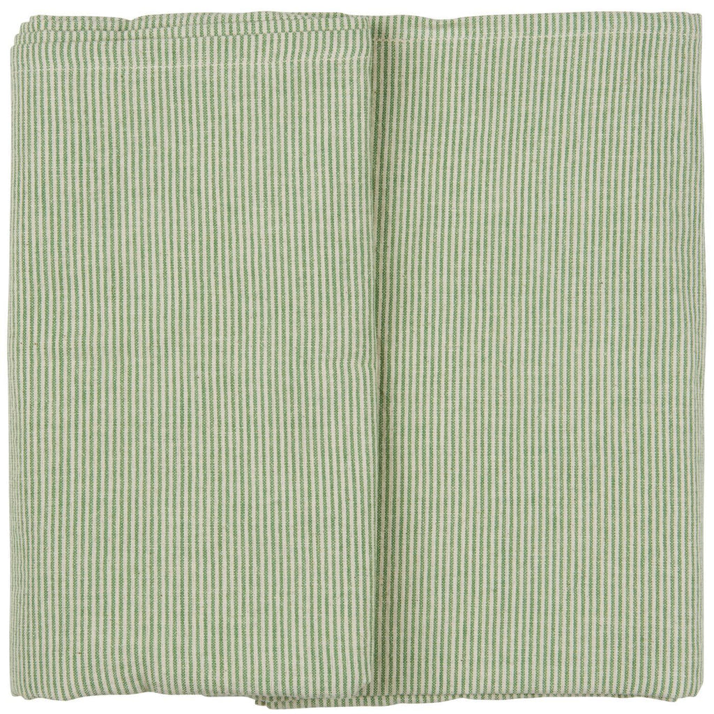 Tischdecke Emil länglich mit dünnen grünen Streifen