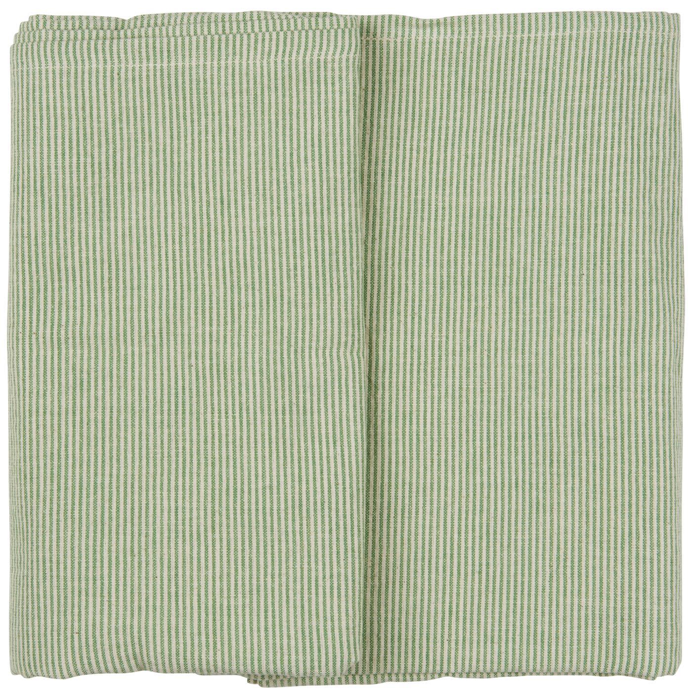 Tischdecke Emil länglich mit dünnen grünen Streifen