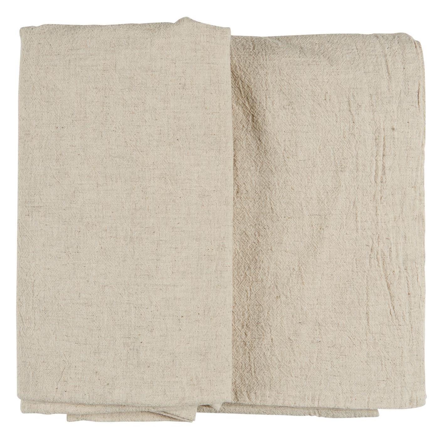 Tischdecke quadratisch leinenfarbig
